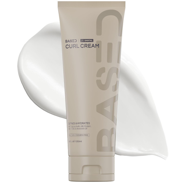 BASED Curl Cream for Men, Curl Defining Cream for Curly Hair, No Harsh Chemicals or Artificial Fragrance, Medium Hold,