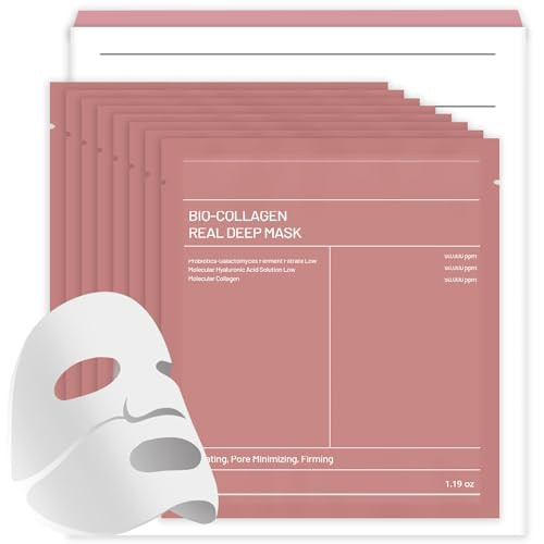 Bukamkom 8pcs Collagen Face Mask, Hydrogel Overnight Face Mask for Hydration & Soothing, Hydrogel Collagen Facial Mask,