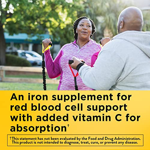 Nature Made Iron 18 mg per serving Gummies with Vitamin C, Iron Supplement for Red Blood Cell Support, 60 Gummies, 30 Day Supply