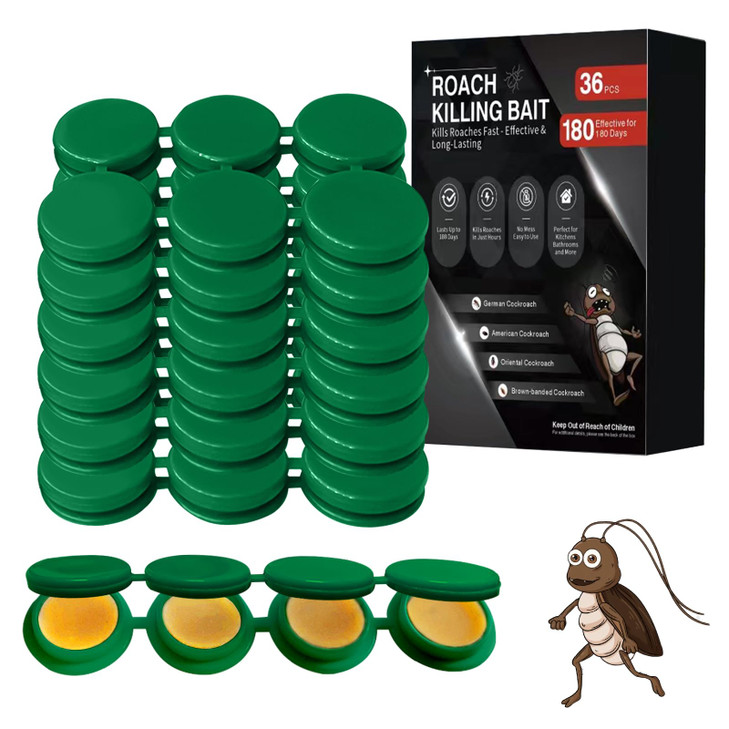 36 Pack Cockroach Gel Bait, Highly Effective Roach Killer Indoor Infestation Solution, Fast Acting Cockroach Killer