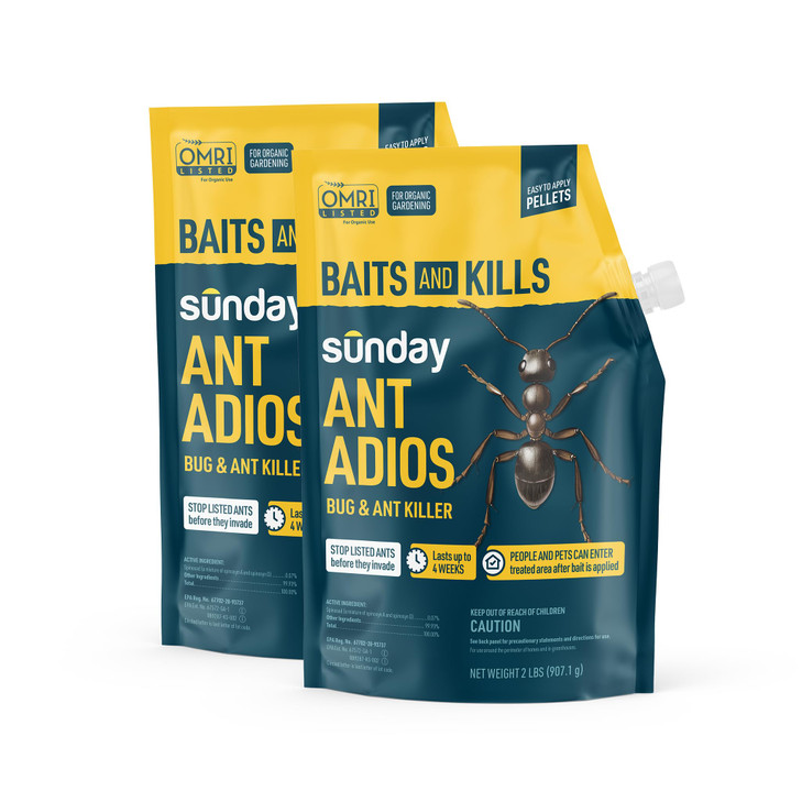 Sunday Ant Adios - Bug & Ant Killer - Outdoor Insect Control Uses Spinosad to Eliminate Ants, Earwigs, Cutworms, & More
