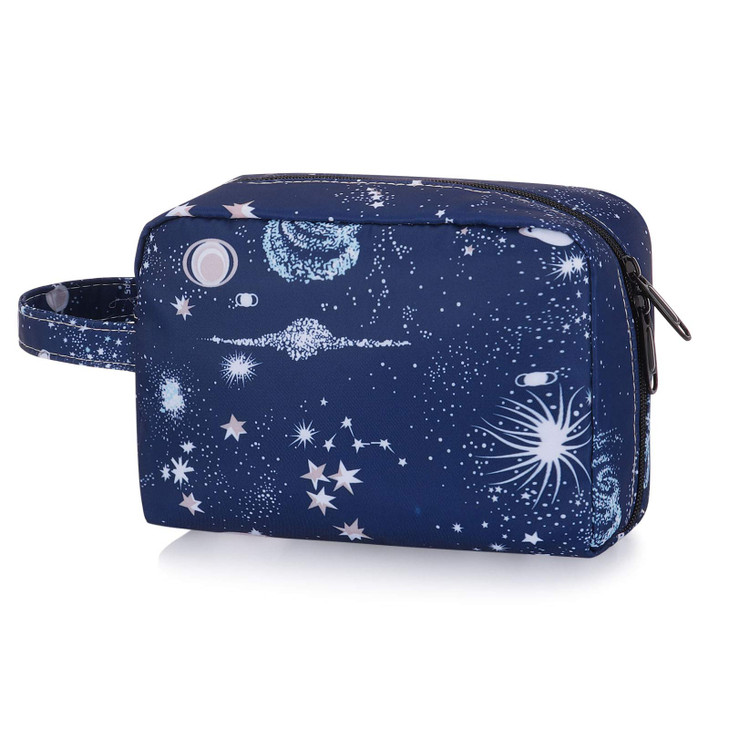 HUA ANGEL Travel Makeup Bag, Large Capacity Cosmetic Bags for Women, Waterproof Portable Pouch Toiletry Organizer with Handle