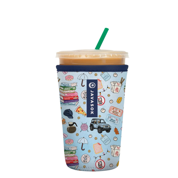 Sok It JavaSok Iced Coffee & Cold Soda Insulated Neoprene Cup Sleeve Fast Talker, Medium 22-28oz
