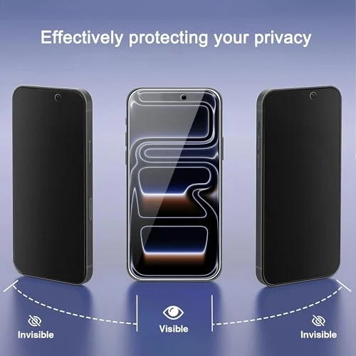 Ailun 3 Pack Privacy Screen Protector for iPhone 17 Pro, Tempered Glass