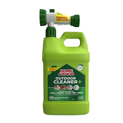 Home Armor Outdoor Cleaner+, 64 oz., Remove Stains from Mold, Mildew, Algae, Dirt and Grime for Visible Results in