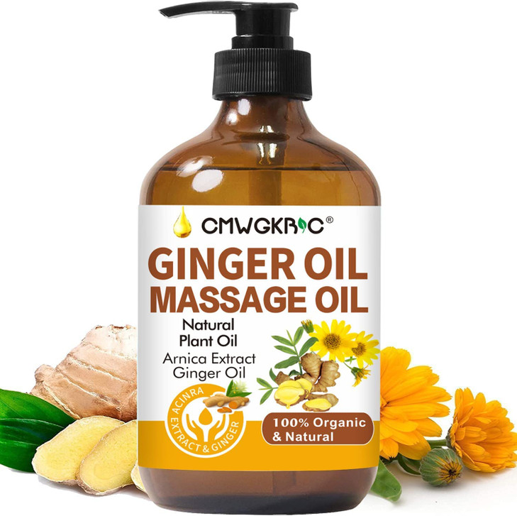 Ginger Oil,Ginger Massage Oil for Lymphatic Drainage,Natural Body Oil for Skin,Arnica Oil,Sore Muslce Massage Oil,Spa Ginger Oil-Warming and Relaxing