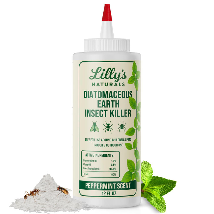 Diatomaceous Earth Food Grade with Peppermint Oil Crawling Insect Killer Indoor Pest Control Powder for Bed Bug, Roach,