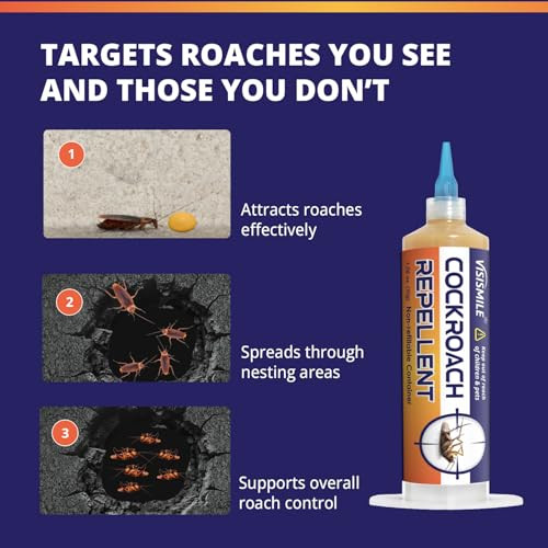 Cockroach Gel Bait Indoor and Outdoor Roach Repellents for German Cockroaches, Small Roaches Cockroach Deterrent for