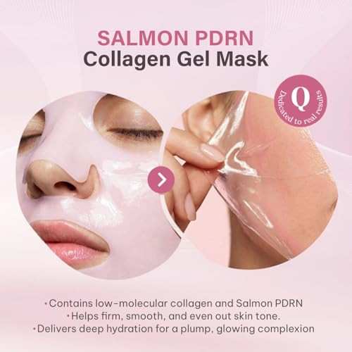 Quasi Salmon PDRN Collagen Mask Korean Skin care Gel Face Mask for Hydration, Firming & Smoothing Skincare, Collagen