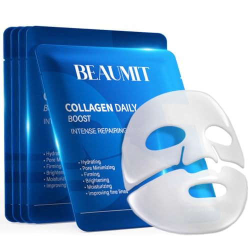 Okela 7 Pack Collagen Hydrogel Overnight Face Mask, Deep Hydrating Moisturizing Mask for Smoother, Firmer Skin,