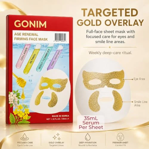 GONIM Korean Collagen Face Mask with PDRN, Anti Aging Firming Facial Mask
