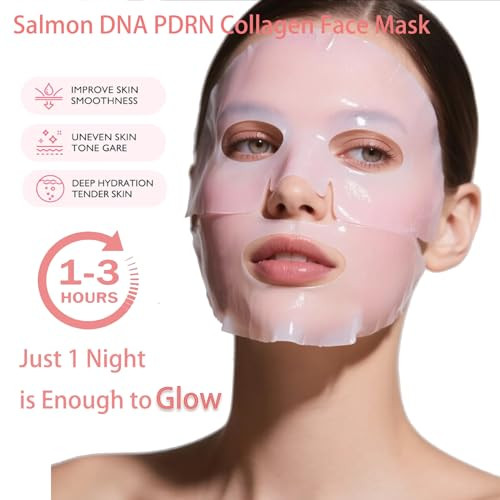 ONMYLOVIN 5 Pack Salmon DNA PDRN Pink Collagen Gel Face Mask Overnight Hydrogel Korean Skincare, Firming & Hydrating