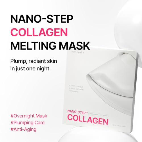 from medi+ Nano Step Collagen Melting Mask, Hydrating Overnight Hydrogel Mask, Glass Skin, Skin Firming & Radiance