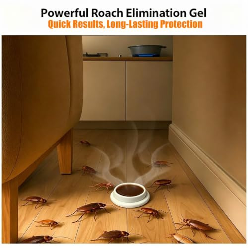 64 Pack Roach Killer Indoor Infestation Roaches Gel Bait Stations, Powerful Cockroach Killer Indoor Home for Roach