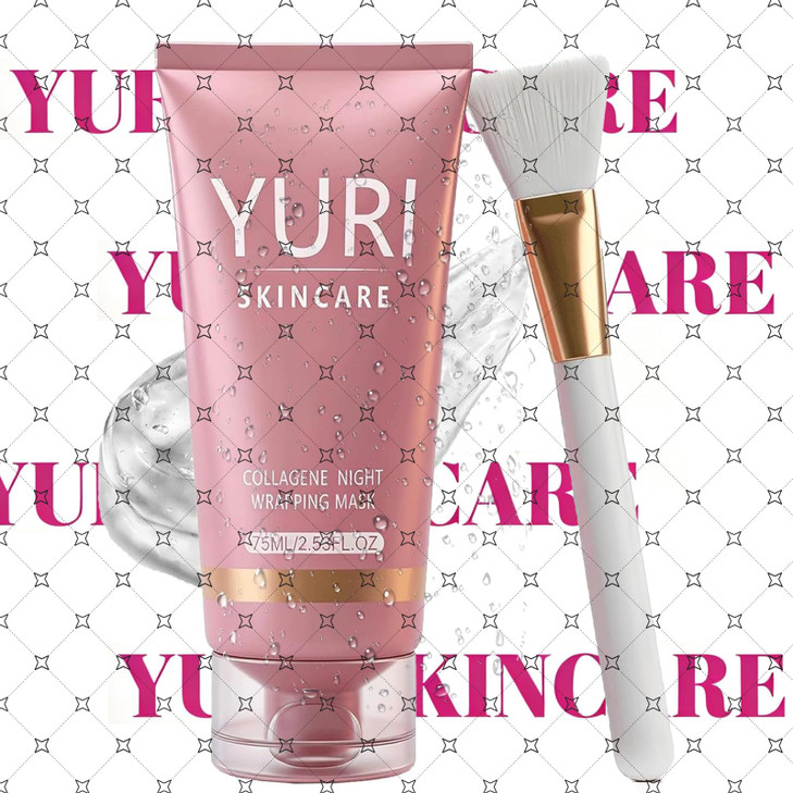 Yuri Skincare Collagen Mask, Collagen Night Wrapping Mask, Korean Skin Care Collagen Overnight Glass Skin Peel Off Face