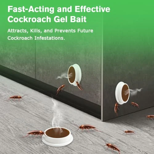 80 Pack Cockroach Gel Bait, Highly Effective Roach Gel Bait Indoor Infestation Solution, Fast Acting Cockroach Killer