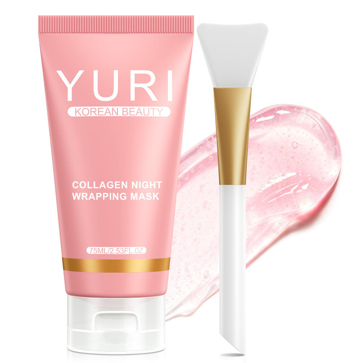Letebee Light YURI Collagen Night Wrapping Mask Overnight Peel-Off Face Mask for Glass Skin - Deep Hydration To