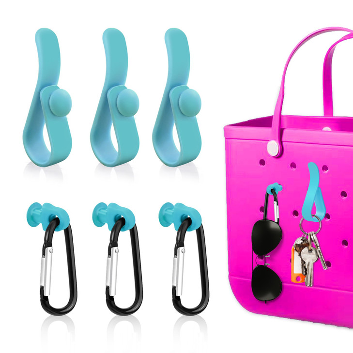 BestStone 6Pcs Accessories Inserts Hooks for Bogg Bag, Carabiner Keychain, Key Holder Charms, Compatible with Small &