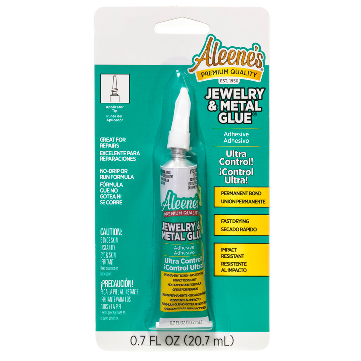 Aleene's 21709 Jewelry & Metal Glue, 0.7 oz - Instant Adhesive, Permanent Bond, Waterproof, Dries Clear, Ideal for