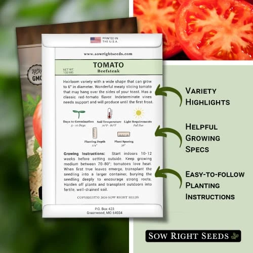 Sow Right Seeds - Beefsteak Tomato Seed for Planting Beef Steak Tomatoes