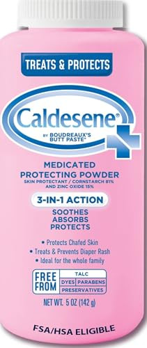 Caldesene Medicated Protecting Body Powder with Zinc & Cornstarch, 5 Oz