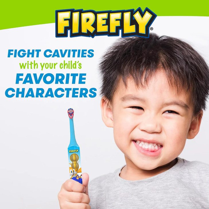 FIREFLY Clean N' Protect, Sonic The Hedgehog Toothbrush with 3D hygienic Cover, Premium Soft Bristles, Anti-Slip Grip