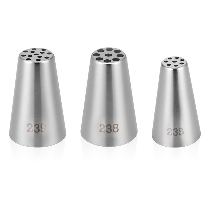 3 Pcs Grass Piping Tips, Stainless Steel DIY Piping Icing Nozzle Tool for Cake Decorating Frosting Grass, Hair, Fur on