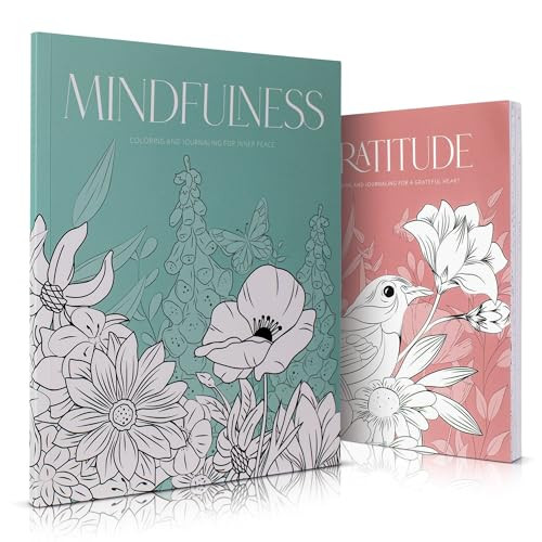 Beautiful Adult Coloring Book Set of 2 for Relaxation - Gratitude Books