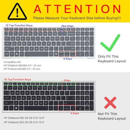 CaseBuy Keyboard Cover for 2026 2025 2024 HP EliteBook 660 665 G11 16, EliteBook 460 465 G11 16 inch, HP ProBook 460