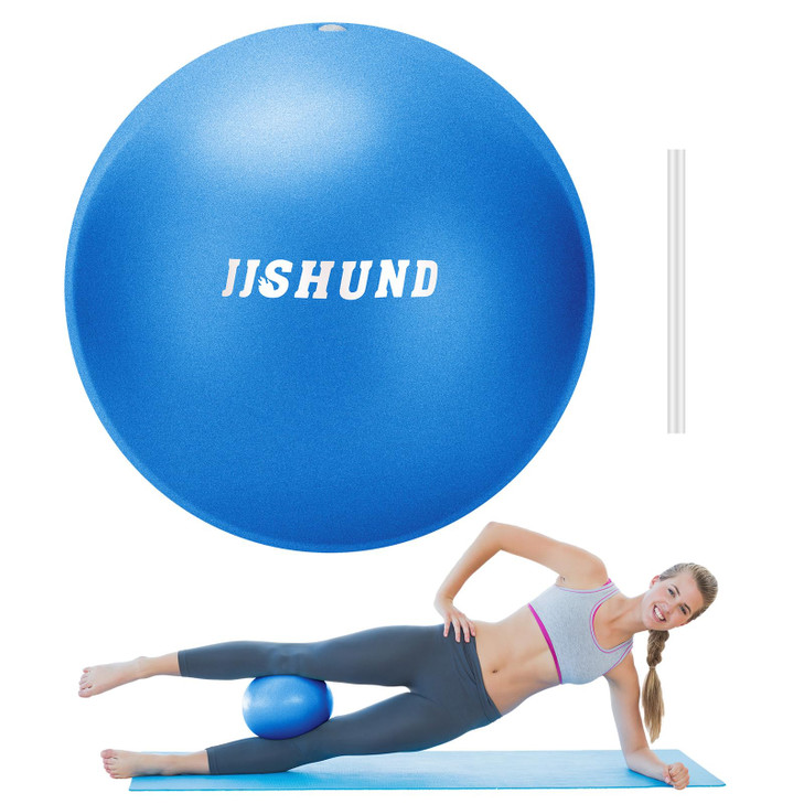 jjshund Pilates Ball, 9,8 Inch Blue Small Exercise Mini Soft Workout Yoga Ball with Exercise Guide, for Home Gym Yoga,