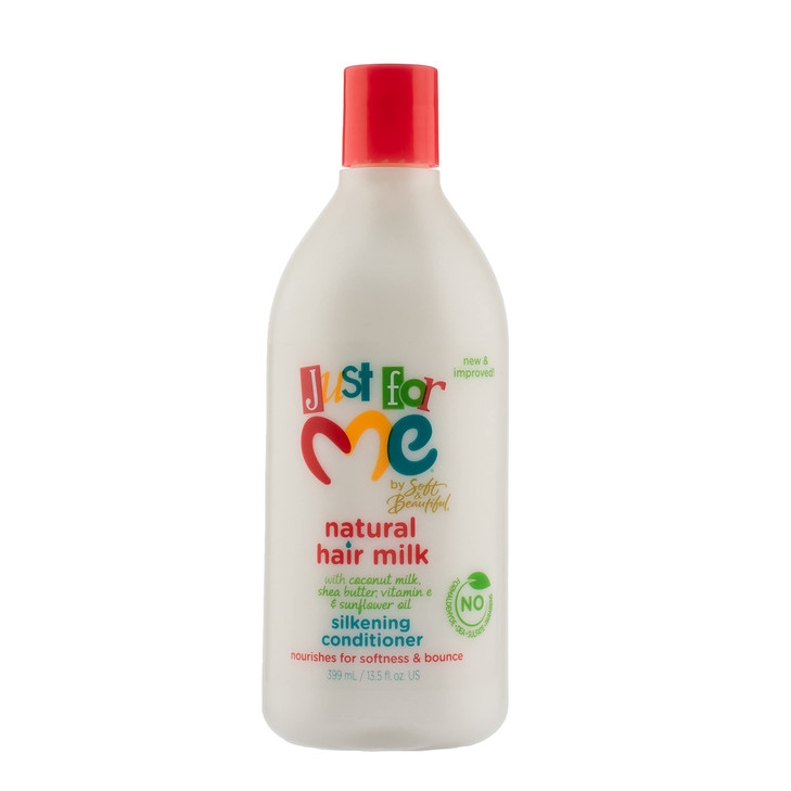 Just For Me Natural Hair Milk Silkening Conditioner, Nourishes For Softness & Bounce, With Coconut Milk, Shea Butter,