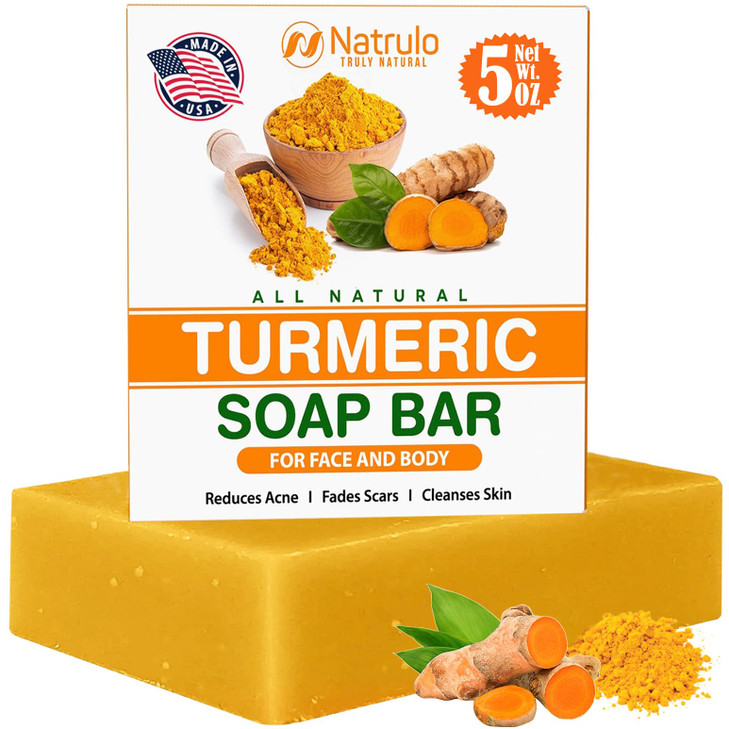Natural Turmeric Soap Bar for Face & Body  Turmeric Skin Brightening Soap for Dark Spots, Uneven Skin Tone &