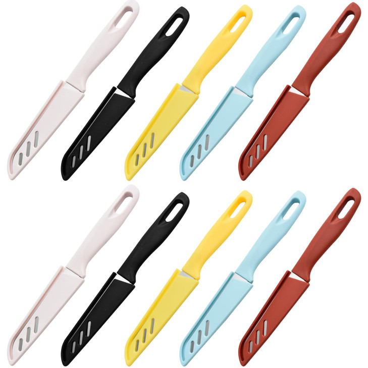 Paring knife 10 Set pieces Paring Knives Ultra Sharp Vegetable and Fruit Knife with Sheath Cover,Rust Proof Stain