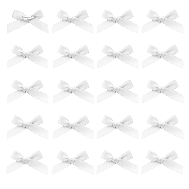 Penta Angel Bow Safety Pins 20Pcs Mini Satin Bowknot Flower Safety Charm Pins for Socks Shirts Hats Gloves Dress Shoes