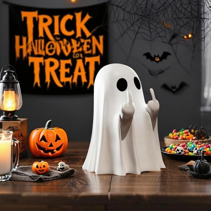 REFUNDONE Halloween Ghost Figurine, Funny Finger Statue Tabletop Decor