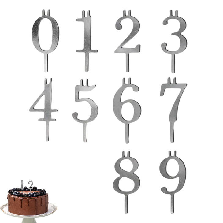 Reusable Number Birthday Candle Holder Set - Adjustable Candles Stand Digital Cake Toppers for Party Decorations &