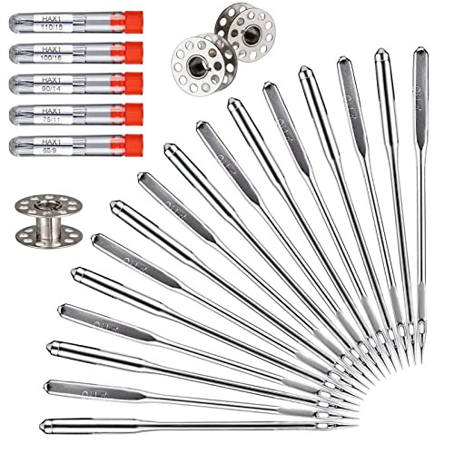 Sewing Machine Needles 50 PCS HAX1 Universal 5 Sizes Compatible with Singer