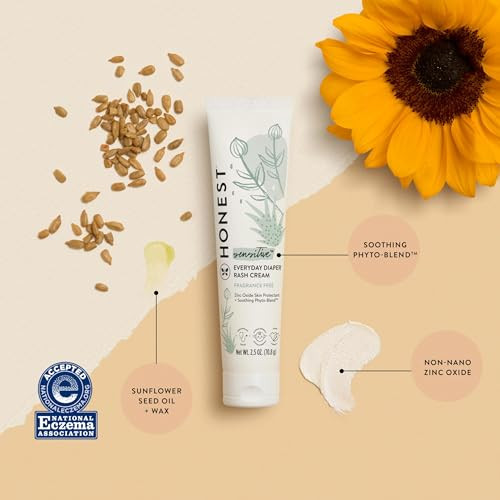 The Honest Company Diaper Rash Cream, Hypoallergenic, Cruelty-Free, 2.5 oz