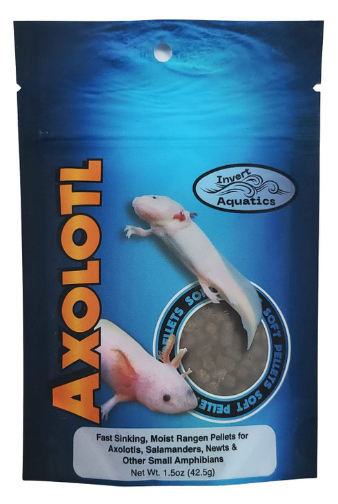 Invert Aquatics Soft Pellets for Axolotls - Moist Sinking Diet for Axolotl, Newts, Salamanders & Other Small
