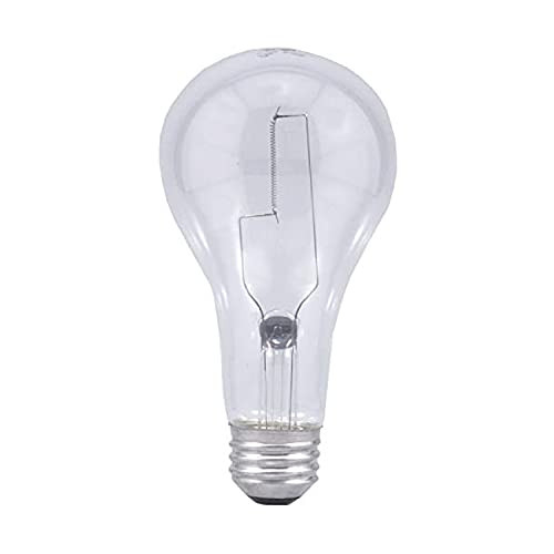 Sylvania Incandescent 200W A21 Utility Light Bulb, 3880 Lumens, 2850K, Medium Base, Clear, Soft White - 1 Pack (15476)