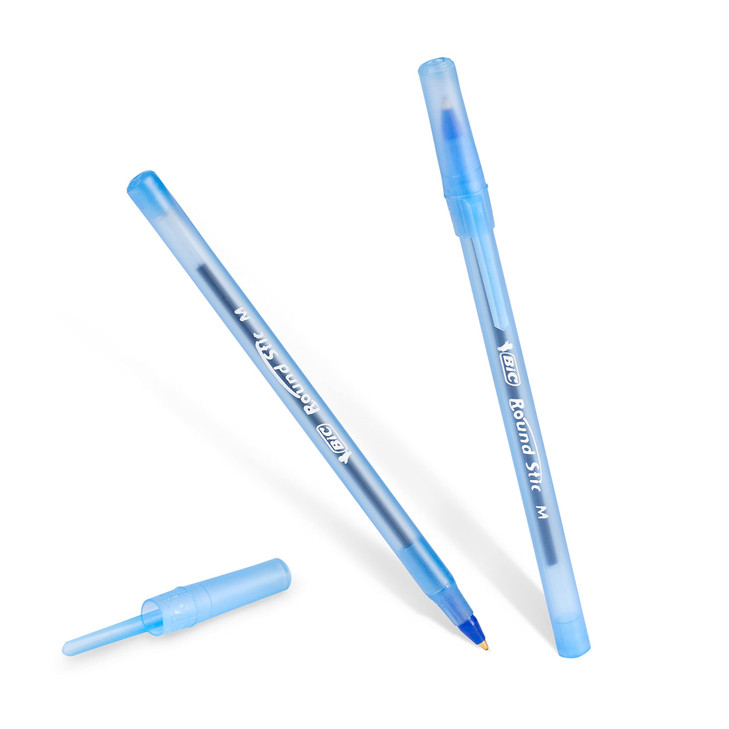 BIC Round Stic Xtra Life Ballpoint Pen, 1.0 mm Medium Point, Blue, 60-Count