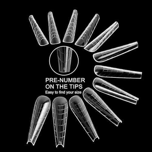 C12rtive 120Pcs Dual Nail Forms,Upper Arched Extension Poly nail gel Nail Forms Full Cover Reusable Nail Molds 12