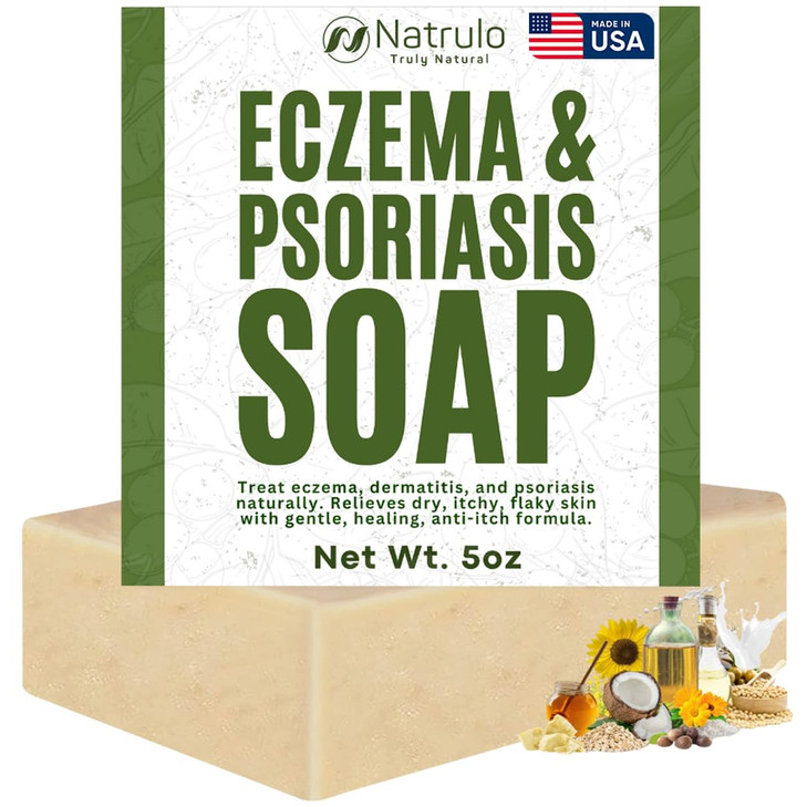 Eczema Soap Bar for Face and Body  All Natural Dermatitis, Psoriasis Treatment for Dry Itchy Sensitive Skin Relief 