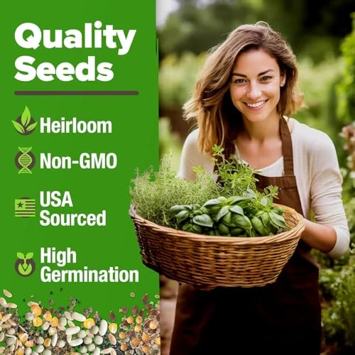 HOME GROWN 6 Herb Seeds for Planting 2,650+ Non-GMO Heirloom Seeds | Extra Large Variety Pack Herb Kit  Indoor