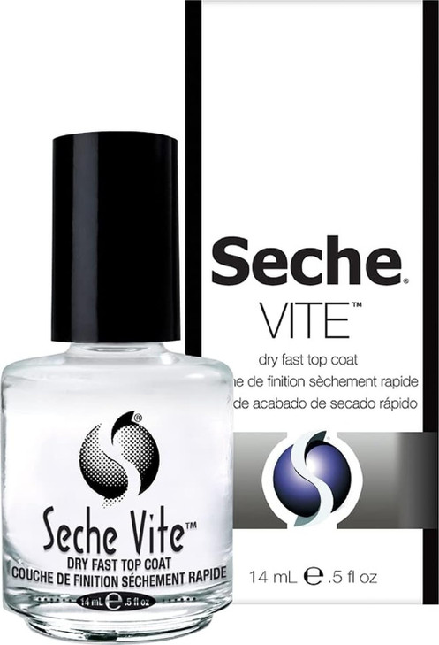 Seche Vite Dry Fast Top Coat  Quick Dry Clear Nail Polish Top Coat for High Gloss Shine, Long-Lasting Manicure, Made