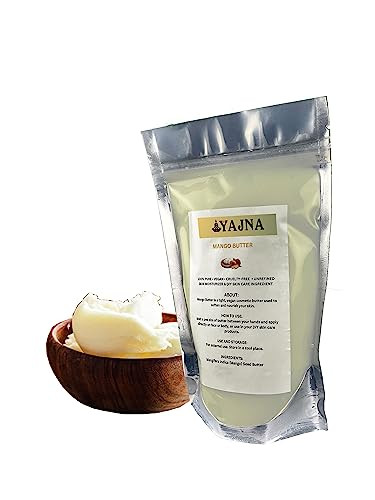 Yajna Organic Raw Mango Butter 100% Pure,Natural & Unrefined| Skin Moisturizer For Face, Body & Hair| 4 OZ/115 GM