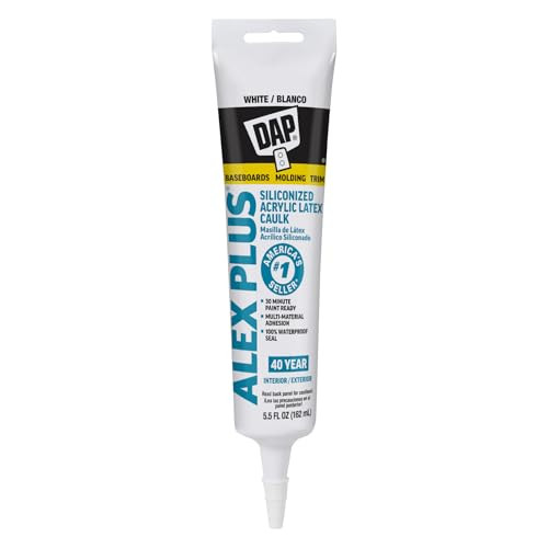 Dap 18128 Alex Plus Acrylic Latex Caulk Plus Silicone 5.5-Ounce