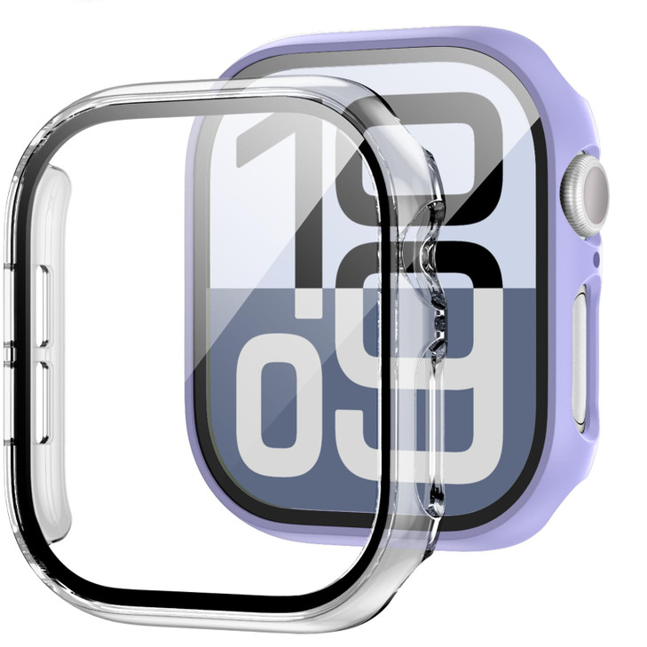 JZK Screen Protector for Apple Watch Series 6/5/4/SE 40mm Case,Purple+Clear
