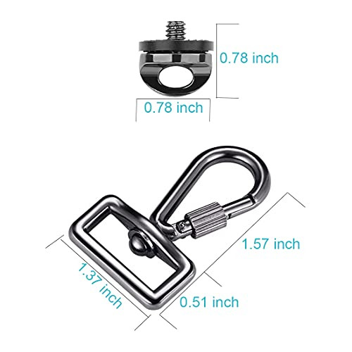AngelReally 1/4" Camera Neck Strap Screw Holder, 3 Pack Camera Screws with Rubber Washer for Release Wrist Strap Sling