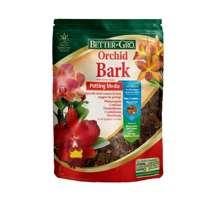 Better-Gro Orchid Bark - Potting Medium for Orchids & Tropical Plants, 4 qt